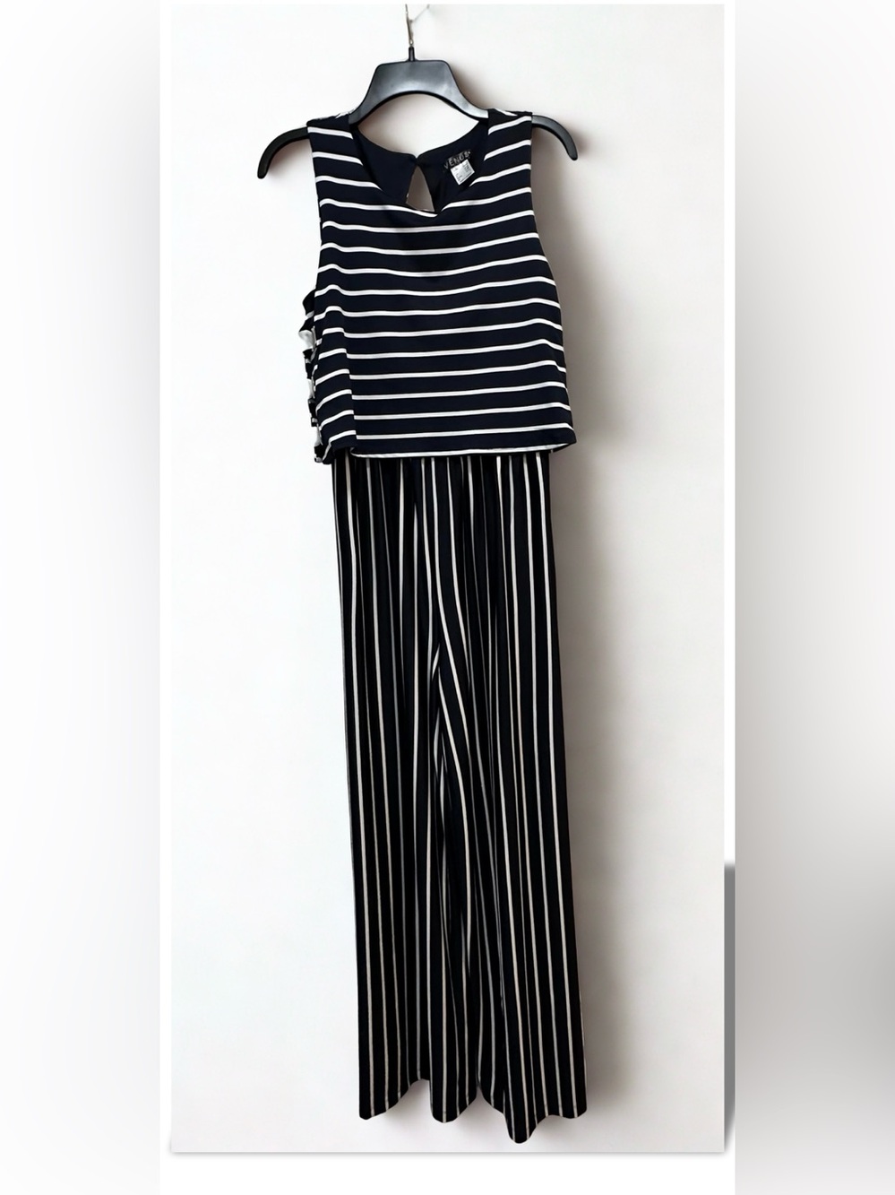 Venus Navy and White Striped Sleeveless Jumpsuit, Woman’s Small, NWOT